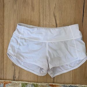 White Lululemon shorts
